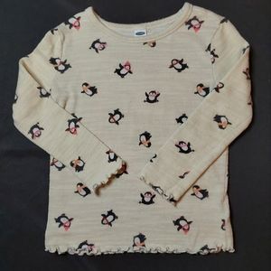 Old Navy Penguin long sleeve shirt with ruffled edges